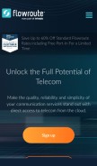 How flowroute.com looks like on a mobile device such as an iPhone.