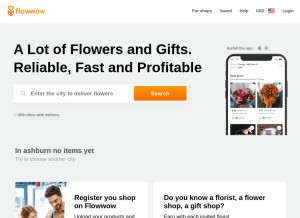 How flowwow.com looks like on a tablet such as an iPad.
