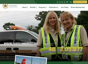 How flsheriffs.org looks like on a tablet such as an iPad.