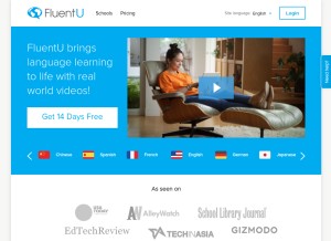 How fluentu.com looks like on a tablet such as an iPad.
