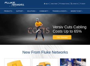 How flukenetworks.com looks like on a tablet such as an iPad.