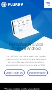 How flurry.com looks like on a mobile device such as an iPhone.
