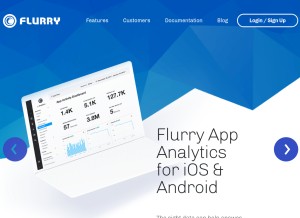 How flurry.com looks like on a tablet such as an iPad.