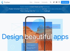 How flutter.io looks like on a tablet such as an iPad.