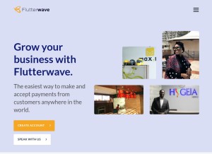 How flutterwave.com looks like on a tablet such as an iPad.