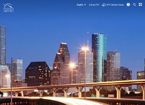 How fly2houston.com looks like on a tablet such as an iPad.