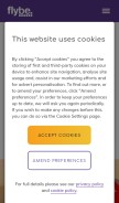 How flybe.com looks like on a mobile device such as an iPhone.