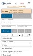 How flychina.com looks like on a mobile device such as an iPhone.