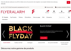 How flyeralarm.com looks like on a tablet such as an iPad.