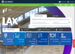 How flylax.com looks like on a tablet such as an iPad.