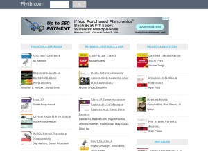 How flylib.com looks like on a tablet such as an iPad.
