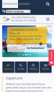 How flysanjose.com looks like on a mobile device such as an iPhone.