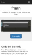 How fman.io looks like on a mobile device such as an iPhone.