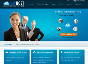 How fmphost.com looks like on a tablet such as an iPad.