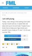 How fmylife.com looks like on a mobile device such as an iPhone.