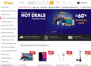 How fnac.pt looks like on a tablet such as an iPad.