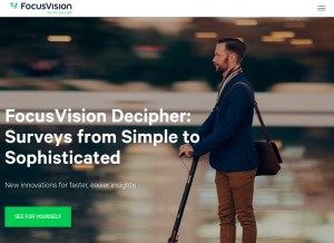 How focusvision.com looks like on a tablet such as an iPad.