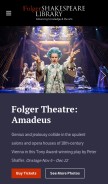 How folger.edu looks like on a mobile device such as an iPhone.