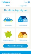 How folksam.se looks like on a mobile device such as an iPhone.