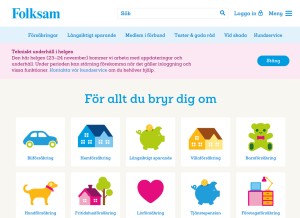 How folksam.se looks like on a tablet such as an iPad.