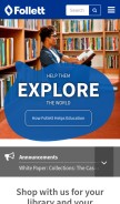 How follettlearning.com looks like on a mobile device such as an iPhone.