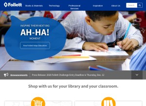 How follettlearning.com looks like on a tablet such as an iPad.