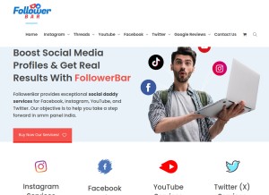 How followerbar.com looks like on a tablet such as an iPad.