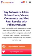 How followersbuzz.co looks like on a mobile device such as an iPhone.
