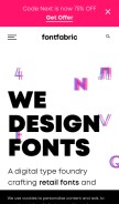 How fontfabric.com looks like on a mobile device such as an iPhone.