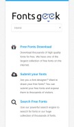 How fontsgeek.com looks like on a mobile device such as an iPhone.