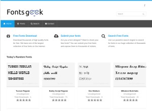 How fontsgeek.com looks like on a tablet such as an iPad.