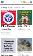 How fontsinuse.com looks like on a mobile device such as an iPhone.