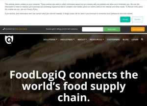 How foodlogiq.com looks like on a tablet such as an iPad.