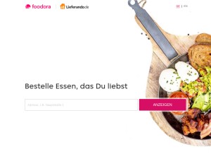 How foodora.de looks like on a tablet such as an iPad.