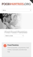 How foodpantries.org looks like on a mobile device such as an iPhone.