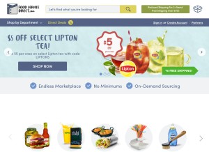 How foodservicedirect.com looks like on a tablet such as an iPad.