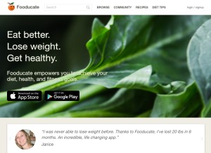 How fooducate.com looks like on a tablet such as an iPad.