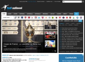 How foot-national.com looks like on a tablet such as an iPad.