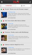 How football-italia.net looks like on a mobile device such as an iPhone.