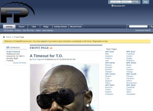 How footballpros.com looks like on a tablet such as an iPad.