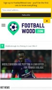 How footballwood.com looks like on a mobile device such as an iPhone.
