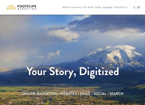 How footstepsmarketing.com looks like on a tablet such as an iPad.