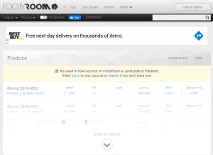 How footyroom.com looks like on a tablet such as an iPad.