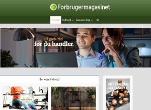 How forbrugermagasinet.dk looks like on a tablet such as an iPad.