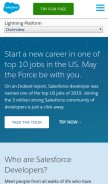 How force.com looks like on a mobile device such as an iPhone.
