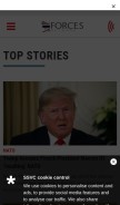 How forces.net looks like on a mobile device such as an iPhone.