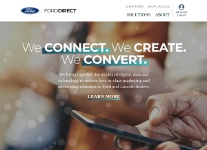 How forddirect.com looks like on a tablet such as an iPad.