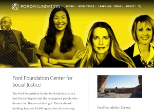 How fordfound.org looks like on a tablet such as an iPad.