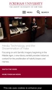 How fordham.edu looks like on a mobile device such as an iPhone.