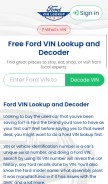 How fordvinlookup.com looks like on a mobile device such as an iPhone.